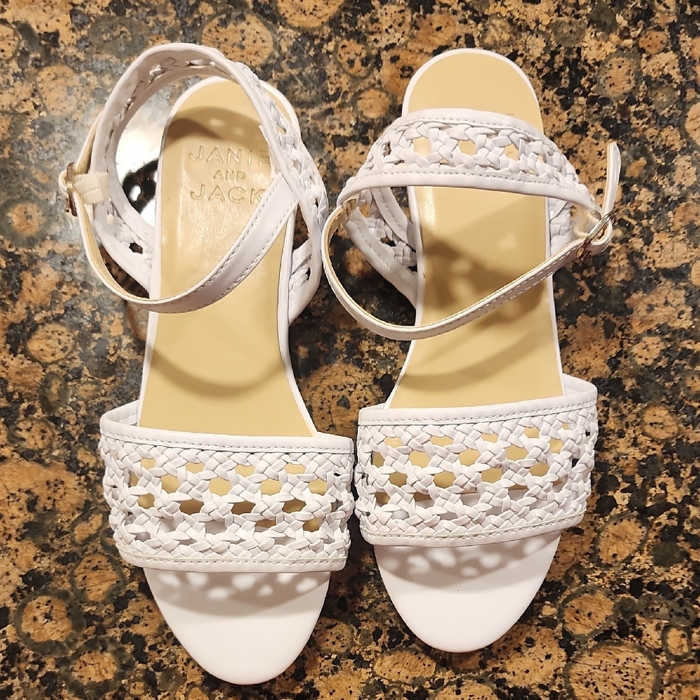 Jac + Jack White Braided Sandals with Ankle Strap